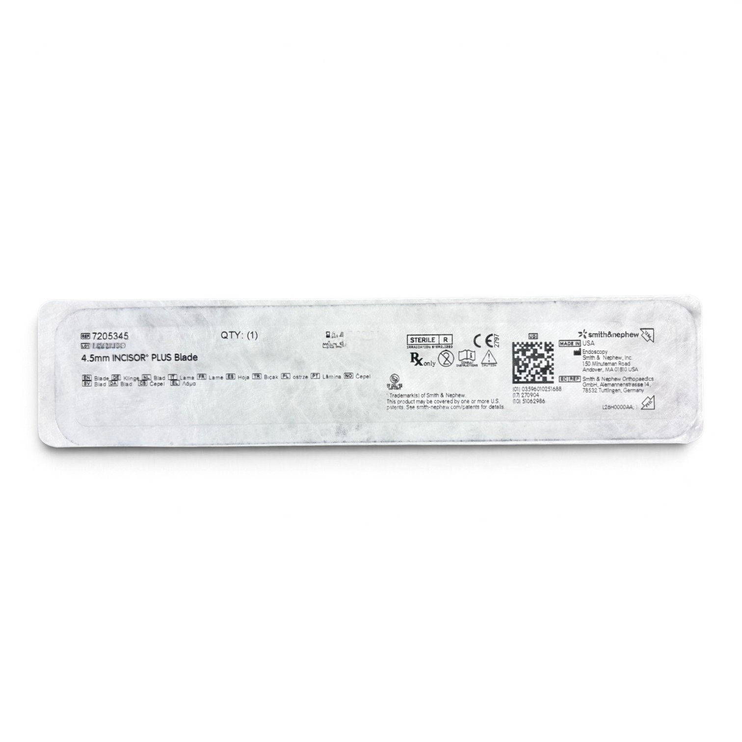 7205345 — SMITH & NEPHEW INCISOR PLUS BLADE, 4.5MM. 7205345 — SMITH & NEPHEW INCISOR PLUS BLADE, 4.5MM.