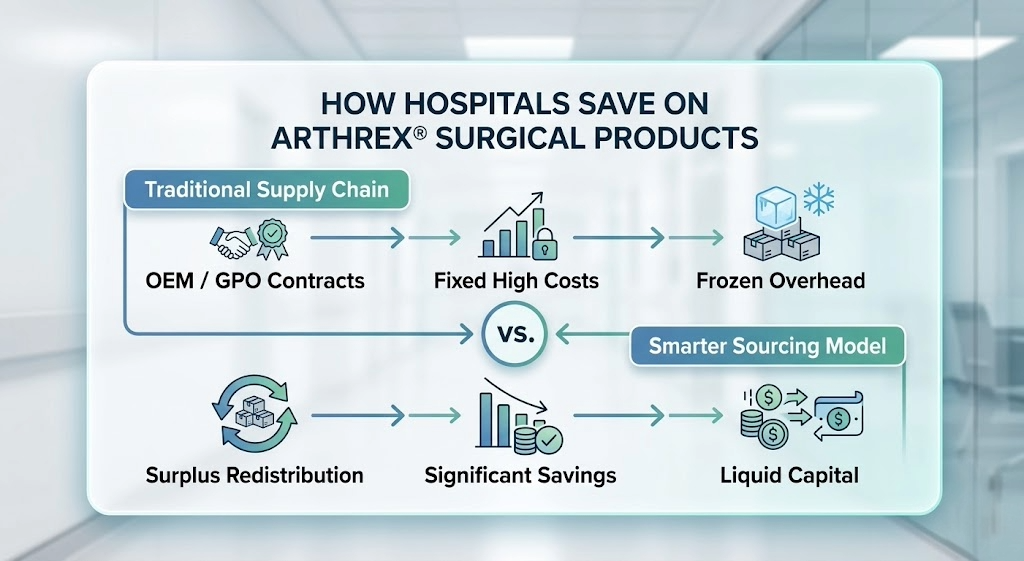 Comparison chart showing traditional OEM supply chain vs smarter sourcing cost savings