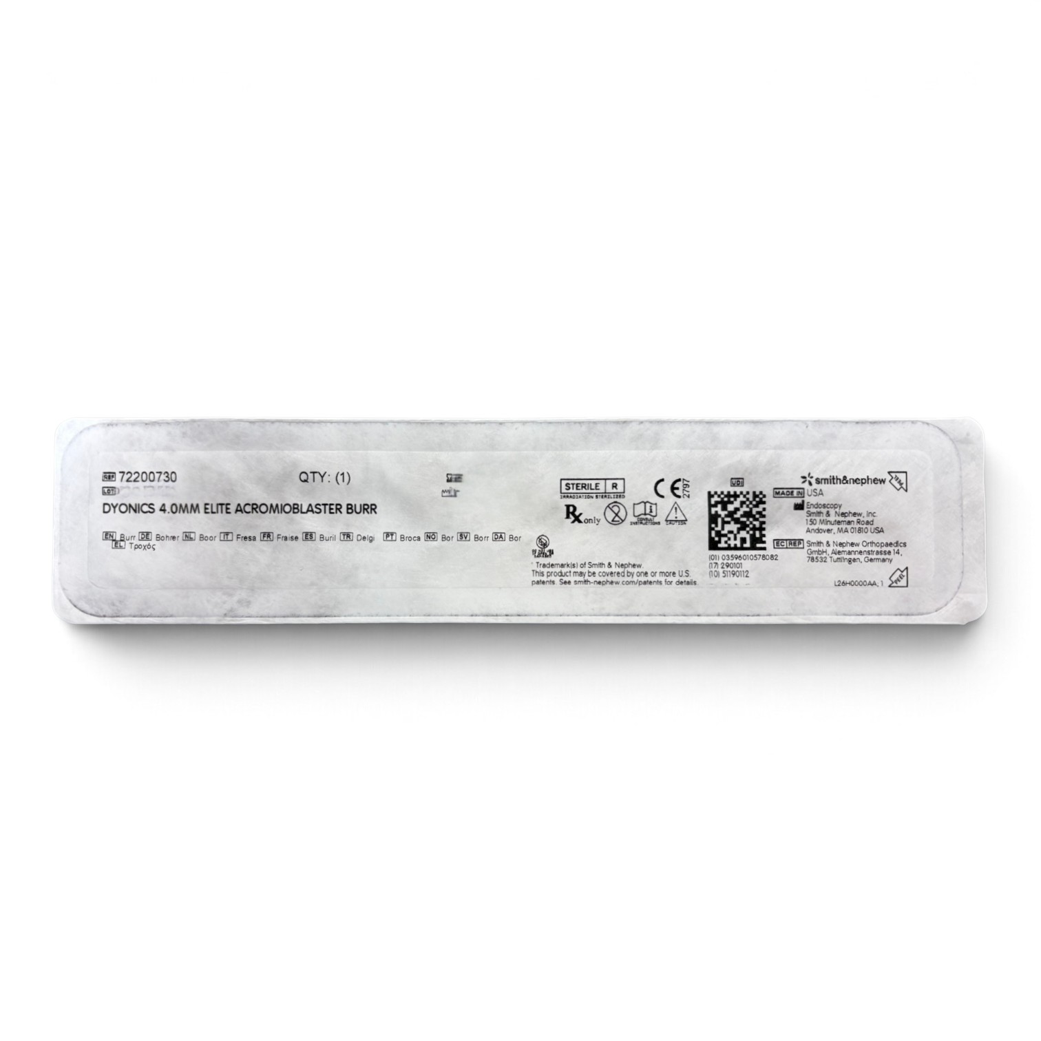 72200730 - SMITH & NEPHEW DYONICS 4.0MM ELITE ACROMIOBLASTER BURR 72200730 - SMITH & NEPHEW DYONICS 4.0MM ELITE ACROMIOBLASTER BURR