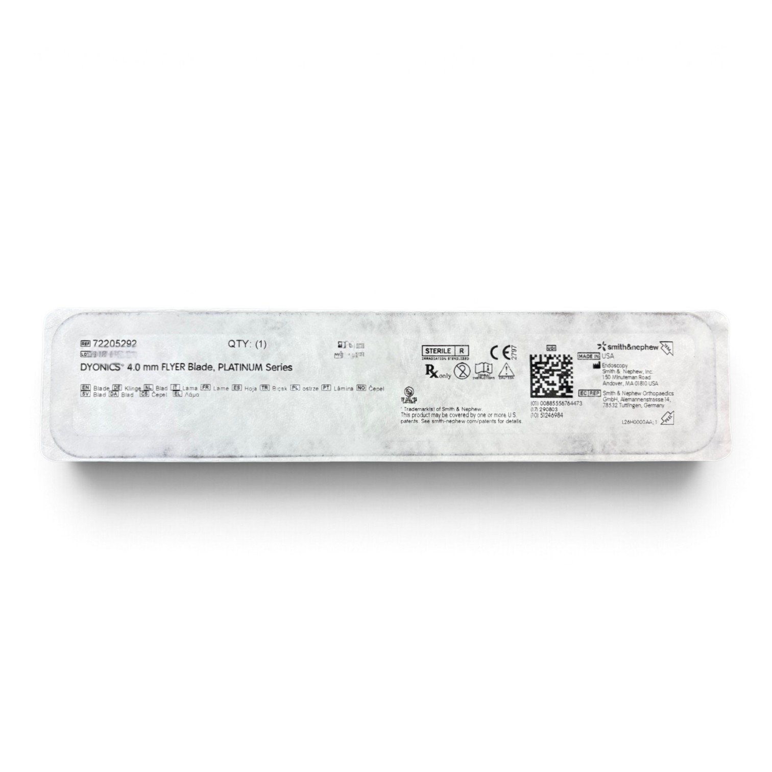 72205292 - SMITH & NEPHEW DYONICS 4.0MM FLYER BLADE, PLATINUM SERIES 72205292 - SMITH & NEPHEW DYONICS 4.0MM FLYER BLADE, PLATINUM SERIES